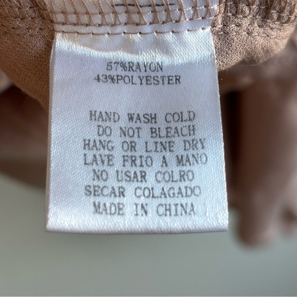 Kyemi Tunic blush neutral ruffle button loose L blouse top Pink oversized boho - Picture 13 of 13